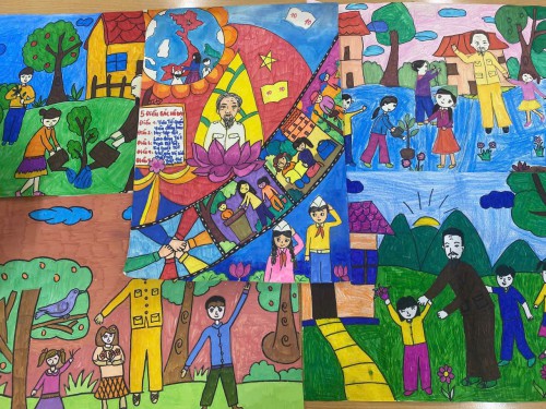 HỘI THI VẼ TRANH “BÁC HỒ VỚI THIẾU NHI – THIẾU NHI VỚI BÁC HỒ”